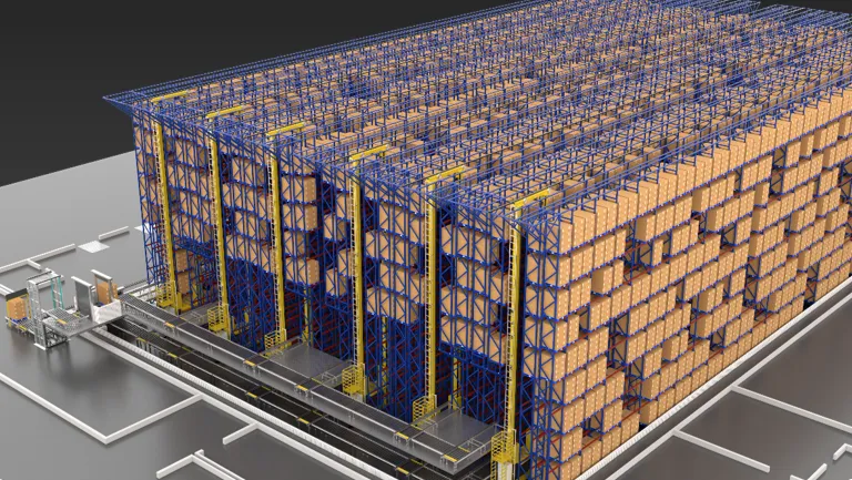 Six Stacker Cranes, an Intelligent Warehouse Management System, and Emergency Response Capabilities